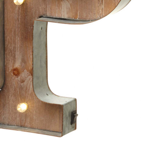Wood & Metal A-Z Battery Light Up Circus Letter, 41cm