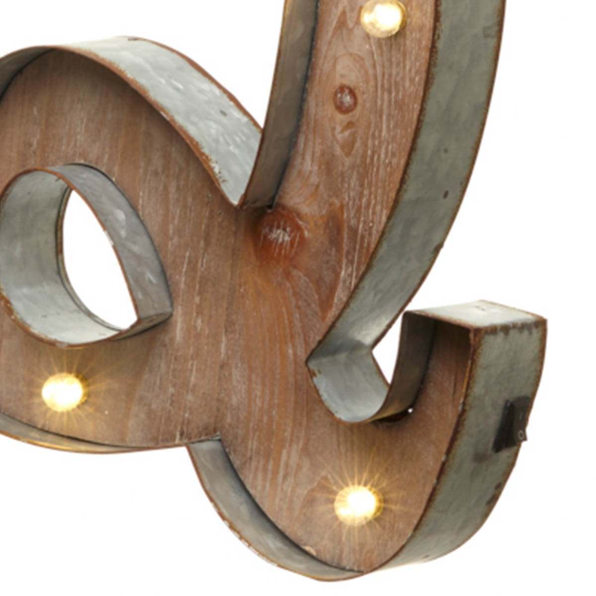 Wood & Metal A-Z Battery Light Up Circus Letter, 41cm