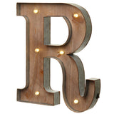 Wood & Metal A-Z Battery Light Up Circus Letter, 41cm