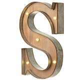 Wood & Metal A-Z Battery Light Up Circus Letter, 41cm