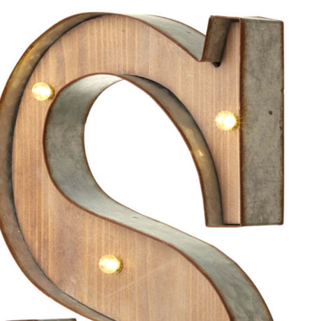 Wood & Metal A-Z Battery Light Up Circus Letter, 41cm