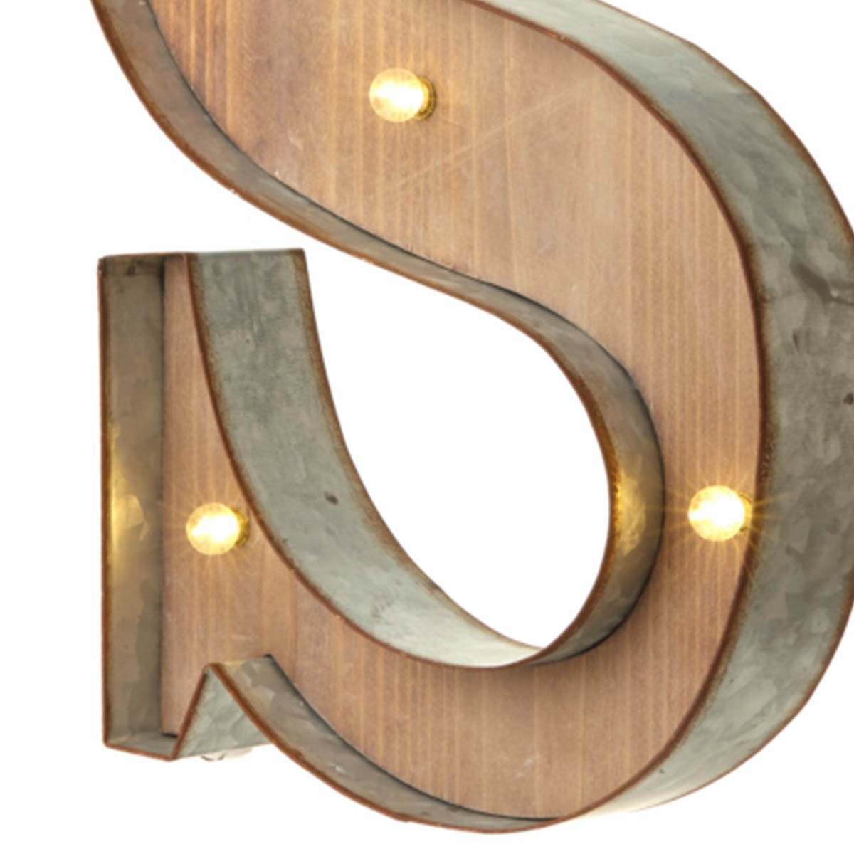Wood & Metal A-Z Battery Light Up Circus Letter, 41cm