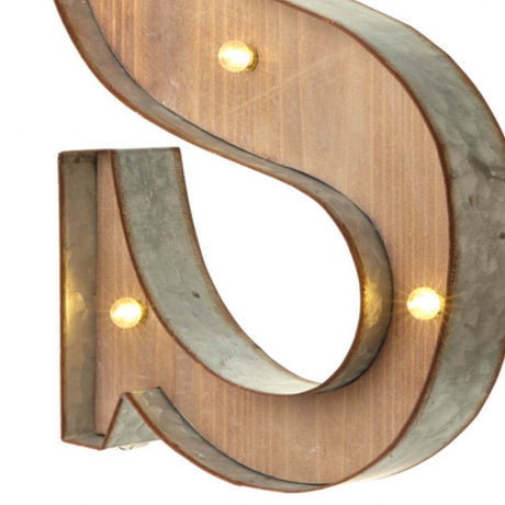 Wood & Metal A-Z Battery Light Up Circus Letter, 41cm