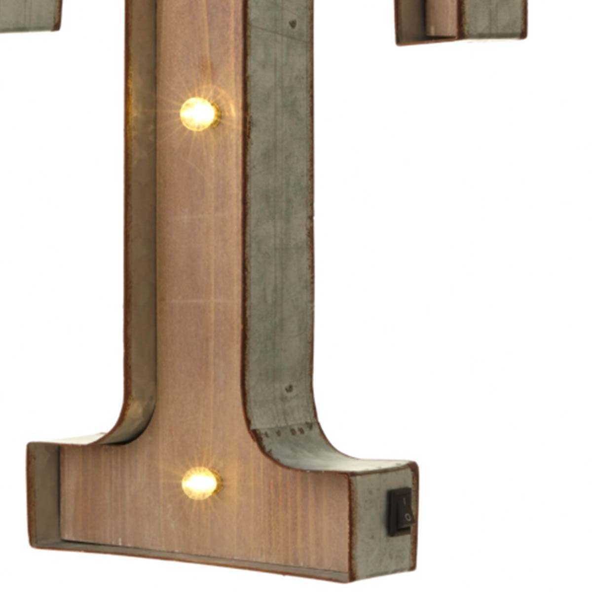 Wood & Metal A-Z Battery Light Up Circus Letter, 41cm