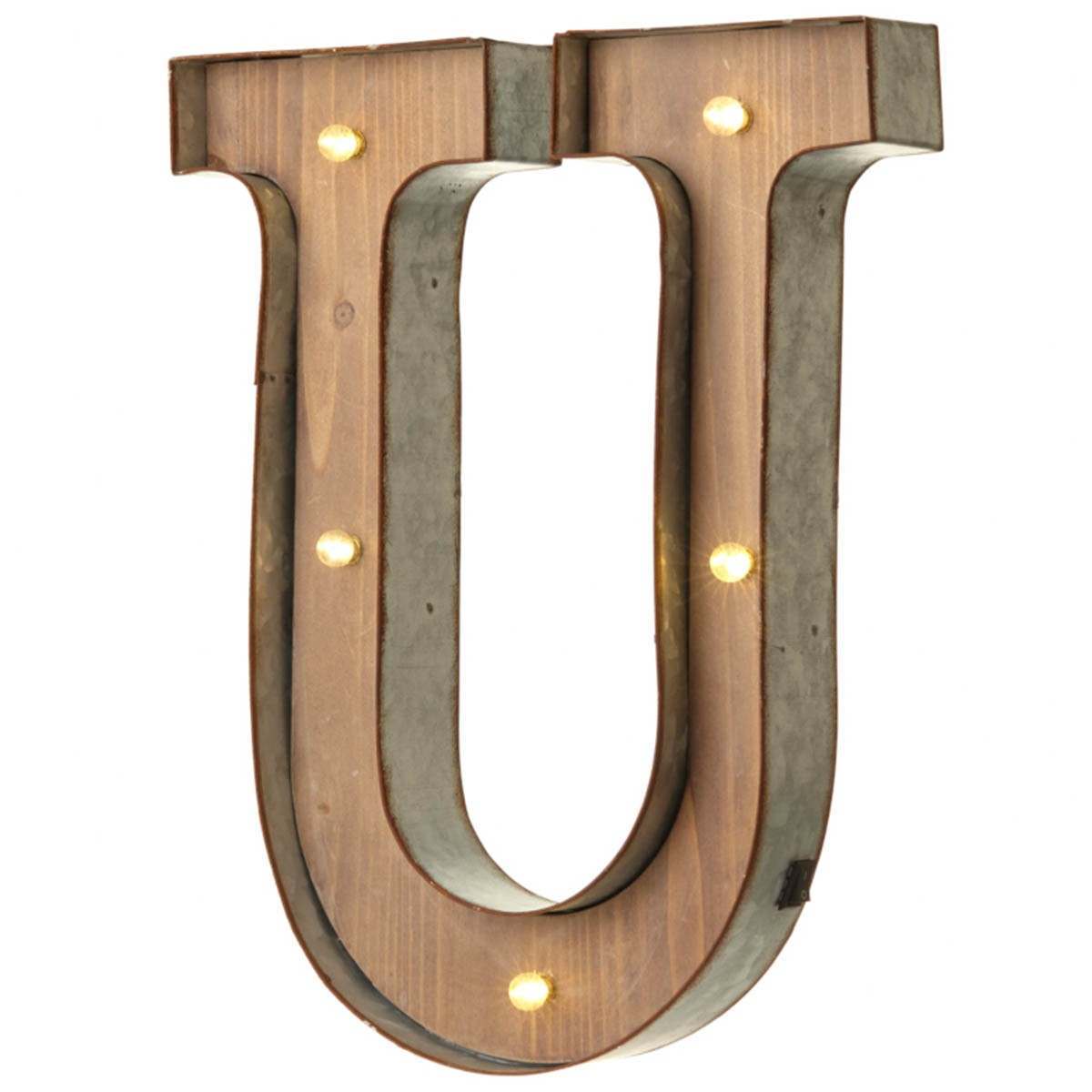 Wood & Metal A-Z Battery Light Up Circus Letter, 41cm