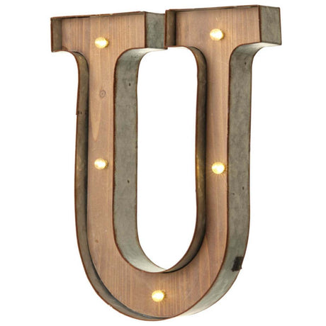 Wood & Metal A-Z Battery Light Up Circus Letter, 41cm