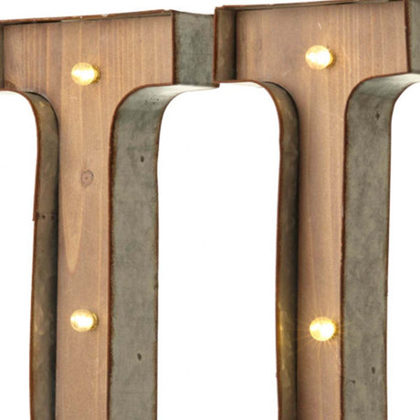 Wood & Metal A-Z Battery Light Up Circus Letter, 41cm