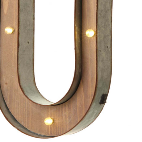Wood & Metal A-Z Battery Light Up Circus Letter, 41cm