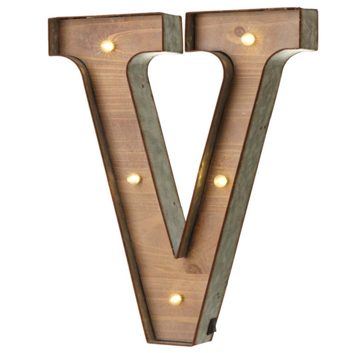 Wood & Metal A-Z Battery Light Up Circus Letter, 41cm
