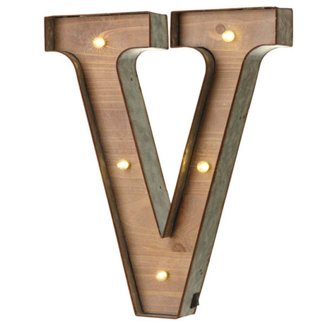 Wood & Metal A-Z Battery Light Up Circus Letter, 41cm