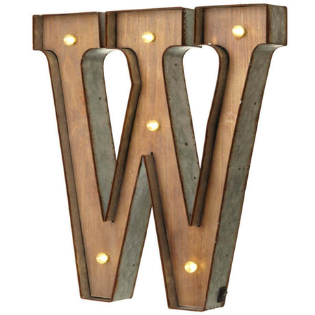 Wood & Metal A-Z Battery Light Up Circus Letter, 41cm