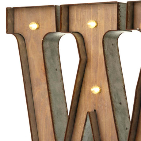 Wood & Metal A-Z Battery Light Up Circus Letter, 41cm