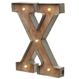 Wood & Metal A-Z Battery Light Up Circus Letter, 41cm