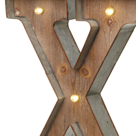 Wood & Metal A-Z Battery Light Up Circus Letter, 41cm