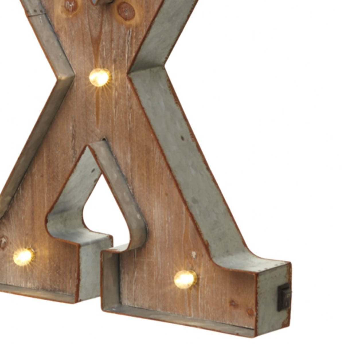 Wood & Metal A-Z Battery Light Up Circus Letter, 41cm