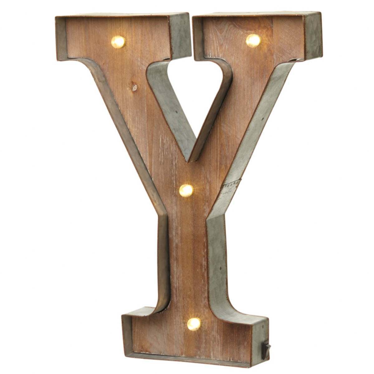 Wood & Metal A-Z Battery Light Up Circus Letter, 41cm