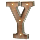 Wood & Metal A-Z Battery Light Up Circus Letter, 41cm