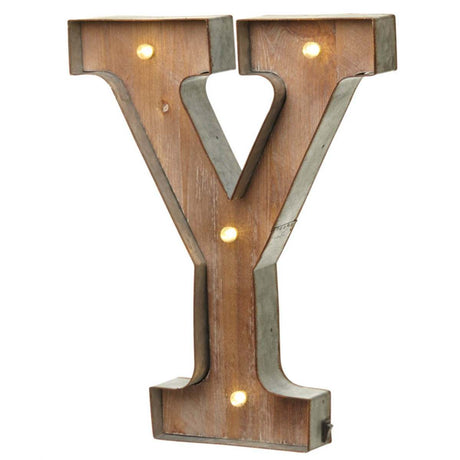 Wood & Metal A-Z Battery Light Up Circus Letter, 41cm