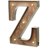 Wood & Metal A-Z Battery Light Up Circus Letter, 41cm