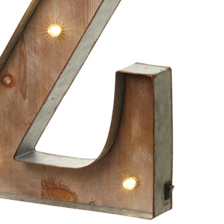 Wood & Metal A-Z Battery Light Up Circus Letter, 41cm