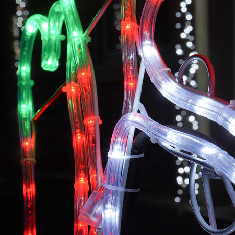 Outdoor Waving Santa Rope Light Christmas Silhouette