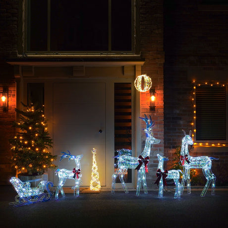 Iridescent Stag & Doe Outdoor Light up Reindeer