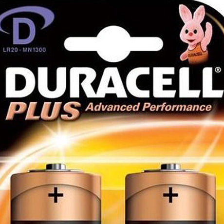 Duracell Alkaline Batteries - D (Type) Pack of 2