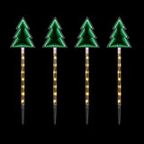 4 Outdoor Christmas Decoration Infinity Mirror Tree Stake Lights 70cm