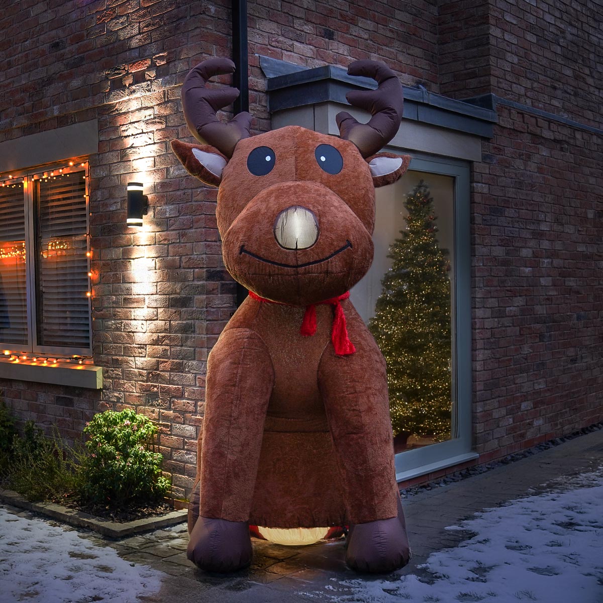 2.4m Plush LED Outdoor Christmas Inflatable Reindeer