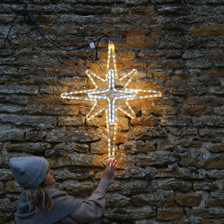 ConnectPro® 95cm Aluminium Outdoor Rope Light Christmas North Star with Twinkle LEDs