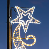 ConnectPro® 1.7m Commercial Christmas Light Lamp Post Motif Shooting Star with Twinkle LEDs