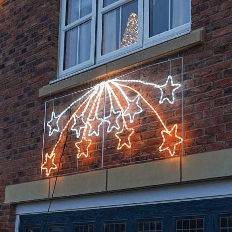 2.2m White & Warm White LED Outdoor Christmas Decoration Shooting Star