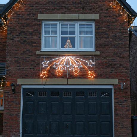 2.2m White & Warm White LED Outdoor Christmas Decoration Shooting Star