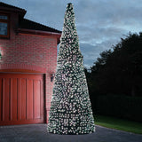 6m Outdoor Green Commercial Pre Lit Christmas Cone Tree, Rubber Cable ConnectGo® LEDs