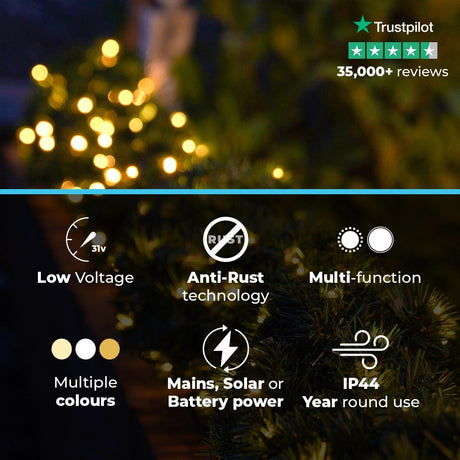 ConnectGo® 2.7m Outdoor Green Commercial Pre Lit Christmas Garland