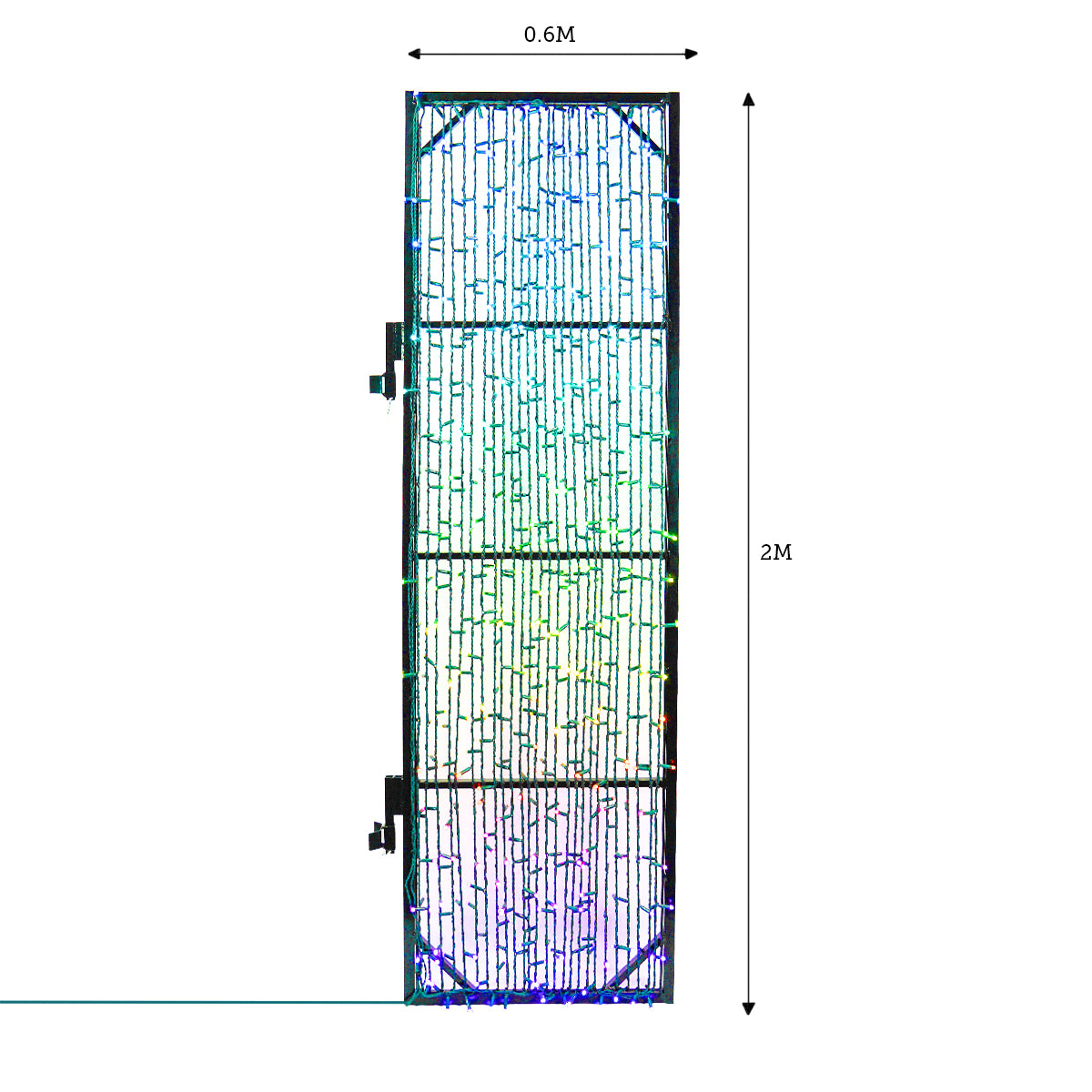 2m Outdoor Commercial Smart App Controlled Rectangle Lamp Post Motif, TwinklyPro® LEDs