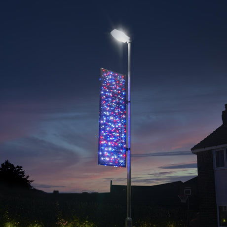 2m Outdoor Commercial Smart App Controlled Rectangle Lamp Post Motif, TwinklyPro® LEDs