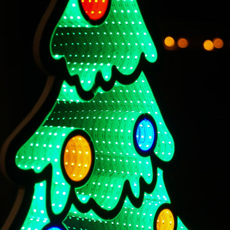 90cm Outdoor Infinity Mirror Christmas Silhouette or Freestanding Christmas Tree