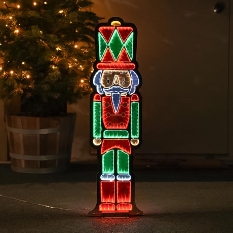 90cm Outdoor Infinity Mirror Christmas Silhouette or Freestanding Nutcracker