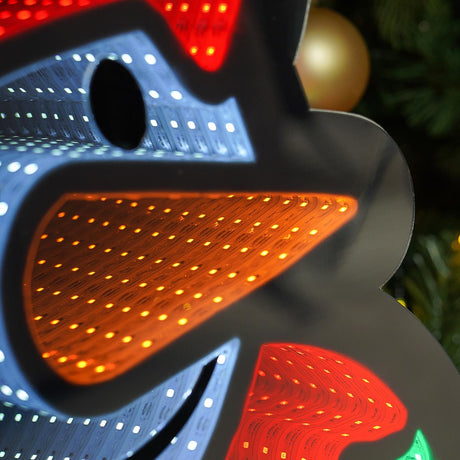 90cm Outdoor Infinity Mirror Christmas Silhouette or Freestanding Snowman