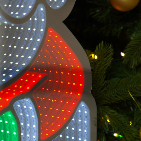 90cm Outdoor Infinity Mirror Christmas Silhouette or Freestanding Santa in Chimney