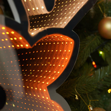 90cm Outdoor Infinity Mirror Christmas Silhouette or Freestanding Reindeer