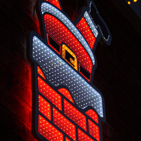90cm Outdoor Infinity Mirror Christmas Silhouette or Freestanding Santa Legs in Chimney