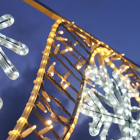 ConnectPro® 4m Snowflake Outdoor Commercial Christmas Light Cross Street Motif