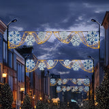 ConnectPro® 4m Snowflake Outdoor Commercial Christmas Light Cross Street Motif