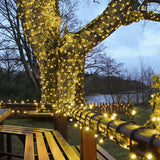 Connectable Outdoor String Lights on Black Rubber Cable
