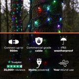 ConnectPro® Colour Changing LED String Lights, Connectable, Black Cable