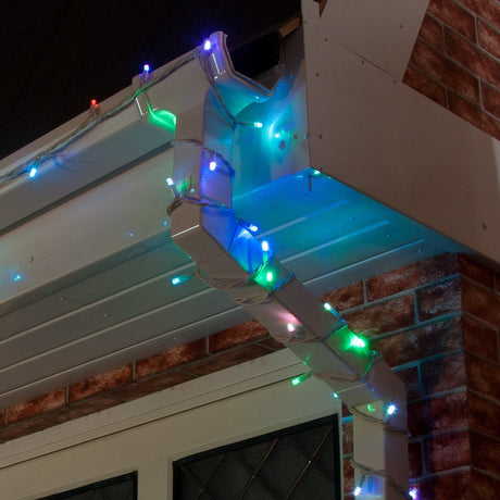 Colour Changing LED String Lights, Connectable,White Rubber Cable