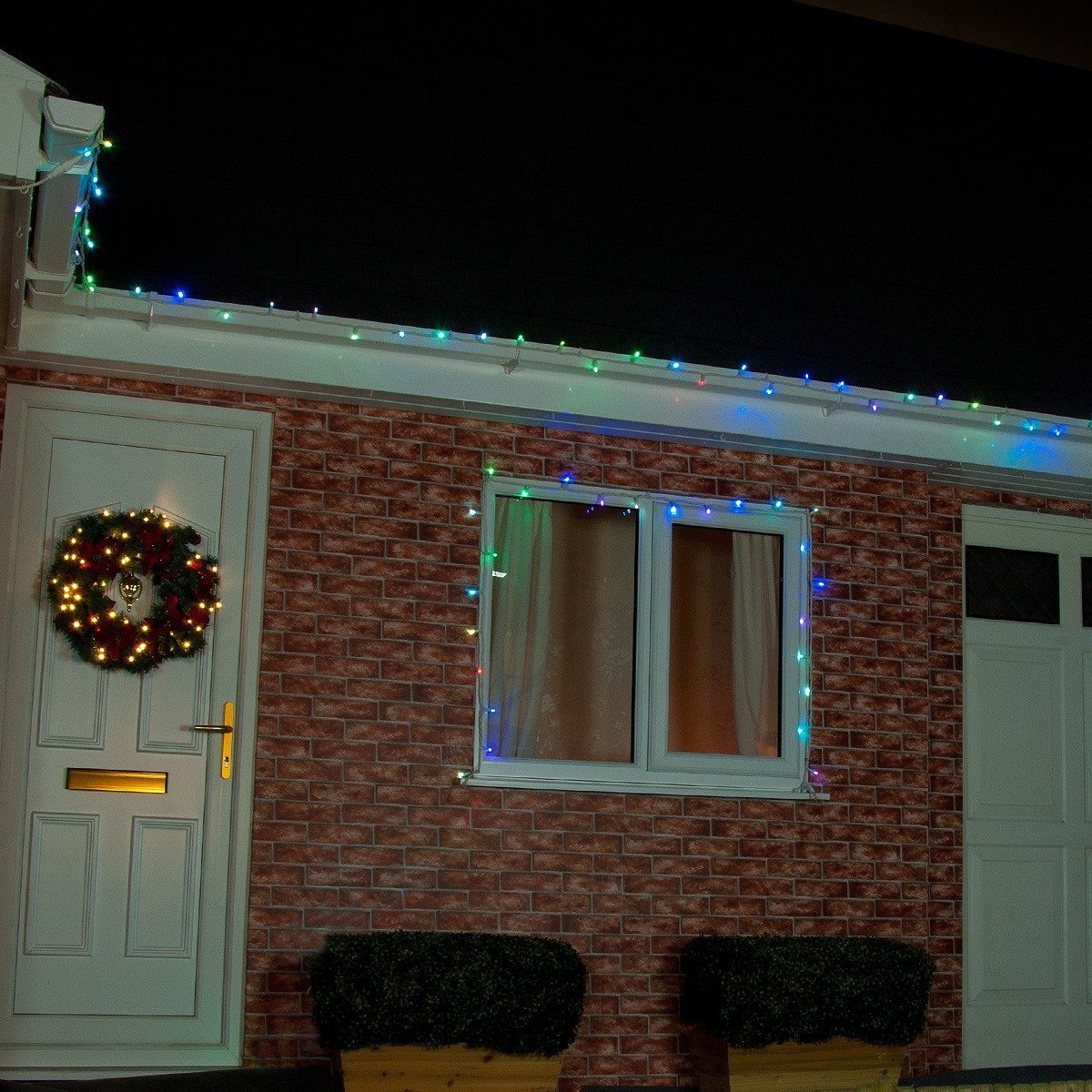 Colour Changing LED String Lights, Connectable,White Rubber Cable