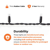 Connectable Icicle Lights on Black Rubber Cable